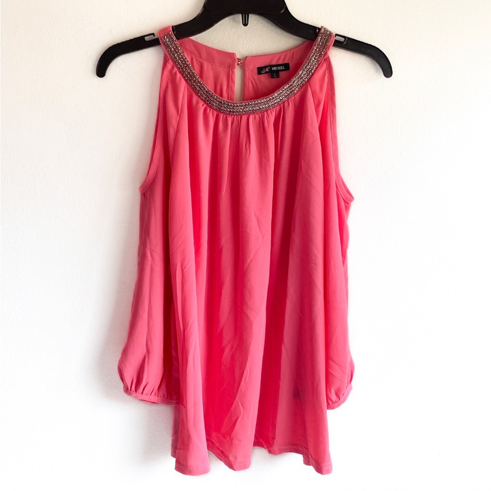 Michel Coral Open Shoulder Dressy Top - Picture 4 of 9